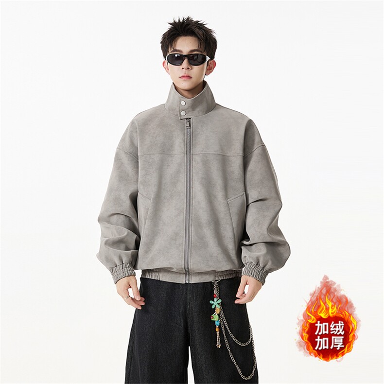加绒皮衣保暖防风扎染复古高街棉衣情侣外套5D3074-TP65不,男装皮衣,电商A102