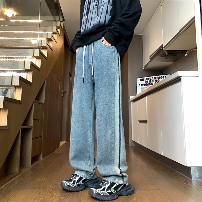公寓风A129-K088P48秋冬水洗牛仔长裤【抖音客户可持续提供视频】图片