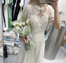 新款风雪纺刺绣面料连衣裙，女装连衣裙，得到THETHAT