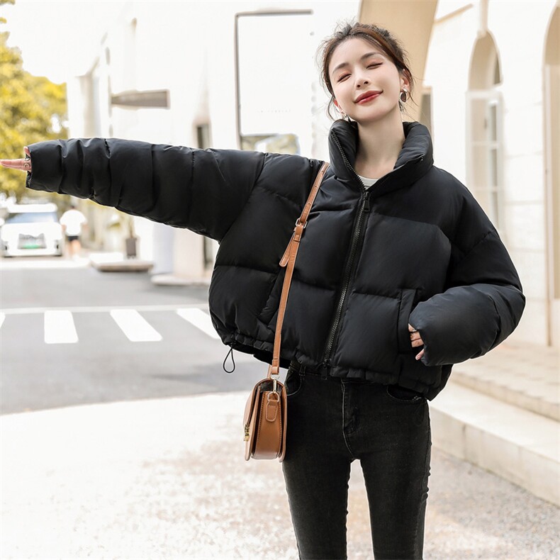【双11主推款】新g标90白鸭绒黑色短款羽绒服女宽松小个子面包服,女装羽绒服,梦懿尔