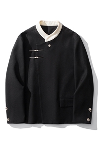 1新中式拼色大码M-5XL西服男:95%聚酯纤维5%氨纶XF77951特P65控98图片