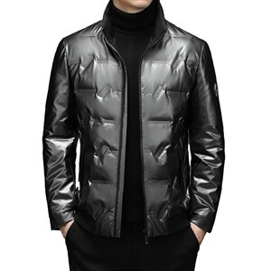 中青年男士外穿拉链立领纯色鸭绒羽绒服外套男装SNNYR99675-P230，男装羽绒服，电商B212（原钱塘6029）