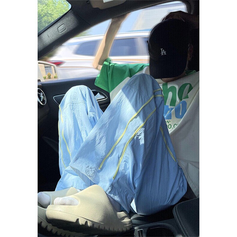 男士休闲裤春秋季新款宽松直筒侧边拉链设计感运动长裤子K5512,女装休闲裤,星座1116A（原606A-3）