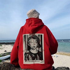 直播品质340克重磅纯色华棉美式卫衣连帽印花大码XZ517A-BK12321，男装卫衣，星座517A