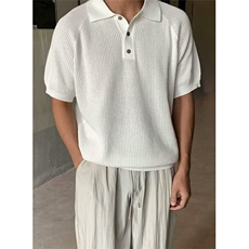 短袖针织POLO衫男士夏季薄款镂空轻熟风翻领透气体恤衫PT144，男装Polo衫，星座1116A（原606A-3）