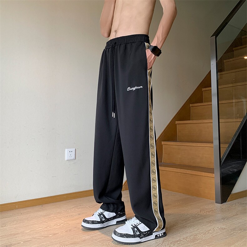 抖音高品质冰丝刺绣直筒裤SC8004TP60控价88宽松休闲长裤男,男装休闲裤,电商A102-1