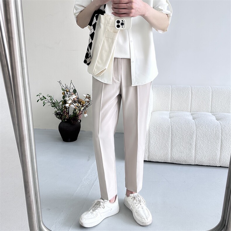 轻熟风夏季薄款宽松休闲裤垂感顺滑9分西裤男装1412-2/5078/P58,男装西裤,星座1412-2