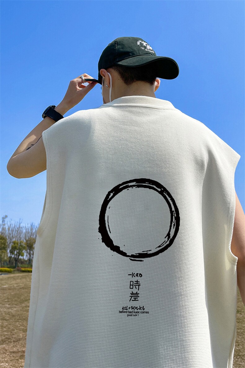 华夫格背心直播高品质重磅220克时差印花HB17-P25控38,男装背心/马甲,星座508（原C305）