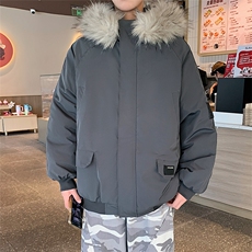 冬季宽松/连帽大毛领休闲外套潮加厚棉衣XZ102B-1M2591-P135，男装棉衣，星座102B-1