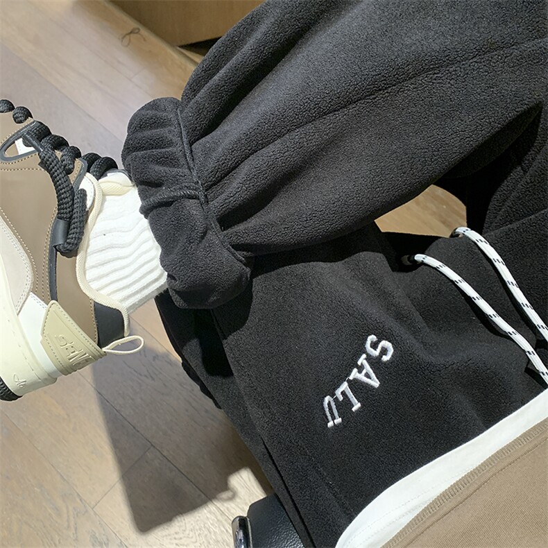 冬季新品大码双面摇粒绒刺绣束脚裤M~5XLXZ604-K100-P50控68,男装休闲裤,星座604