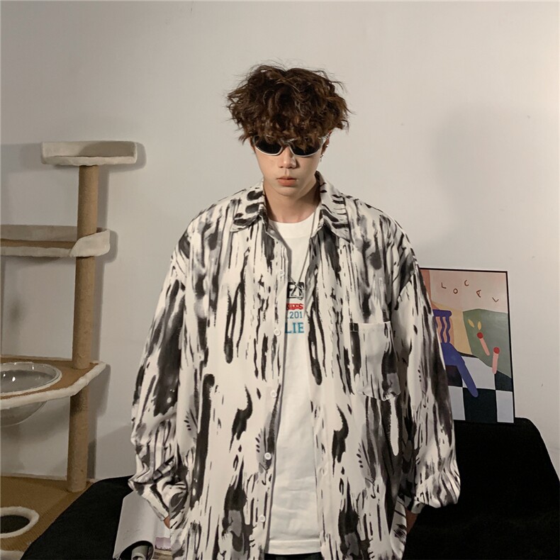 秋季条纹条纹衬衫男高级感日系复古D328-C2406-P55,男装衬衫,电商D328
