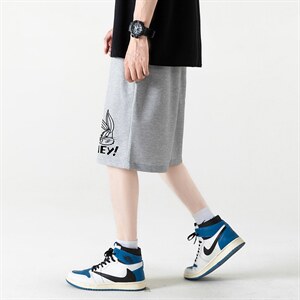 HD74179-P22 华夫格短裤男大码宽松五分裤男直筒中裤图片