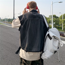 2025新款牛仔背心马甲外套男简约宽松工装复古马甲MJ8610P58，男装背心/马甲，星座1108