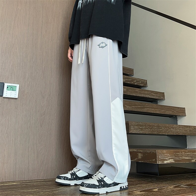 休闲裤男款春秋潮牌宽松直筒裤子男时尚帅气青少年长裤K521-P40,男装休闲裤,星座308B-2