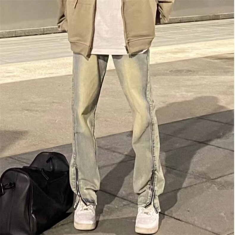 长裤春季青春流行男新款宽松直筒中腰潮牛仔裤潮流气质时尚NZ749图片