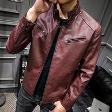 涂J男式PU立领青年休闲修身机车皮夹克外套男男装皮衣男，男装皮衣，电商D310（原电商305）