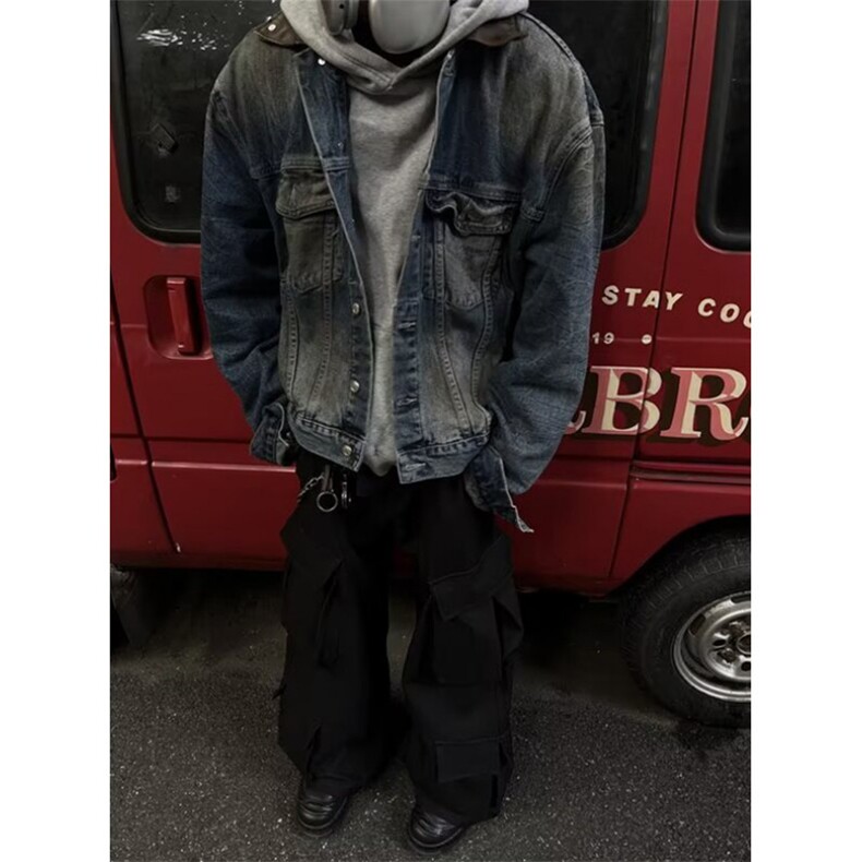 春季日系复古牛仔衣外套男宽松潮流ins休闲工装夹克外穿JN1243,男装工装外套,星座1116A（原606A-3）