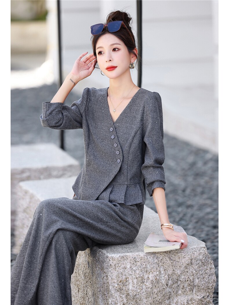 时尚简约大方气质优雅收腰显瘦休闲修身百搭时尚两件套秋季,女装套装/套裙,梦依杭