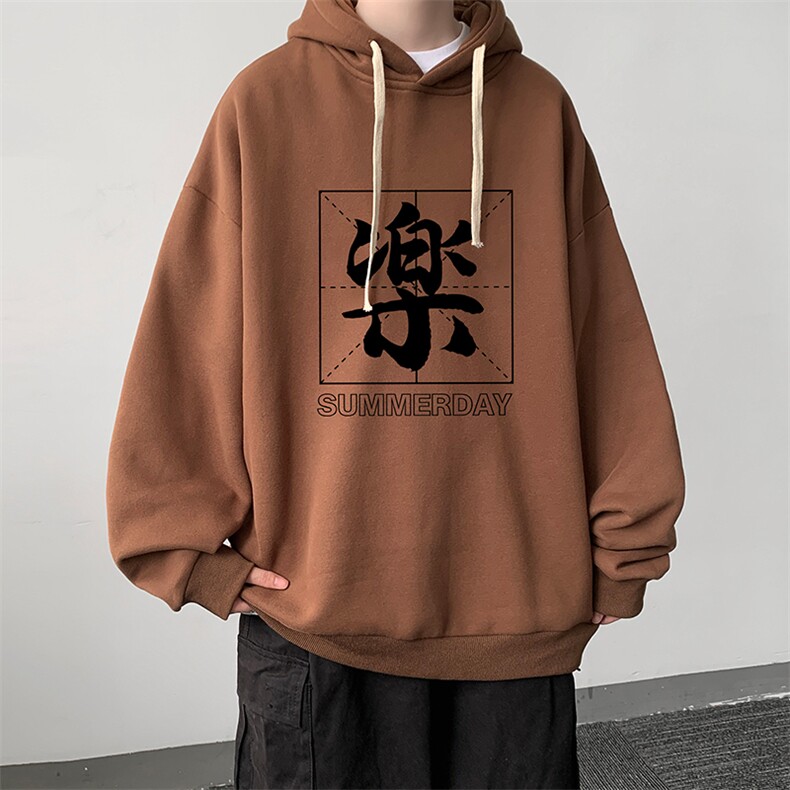 WY2197-P35加绒款-P40纯棉连帽卫衣男大码运动帽衫宽松薄外套男,男装卫衣,电商A040