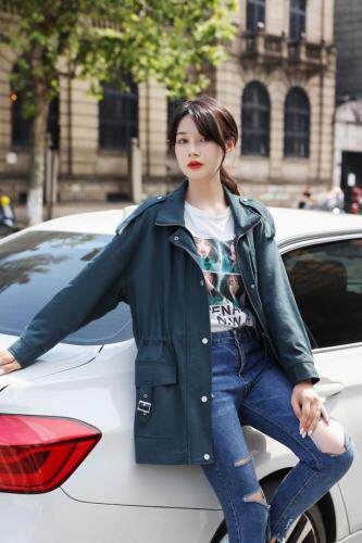 秋款风衣，女装风衣，红嘴鸥