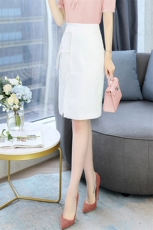 2024夏季新款时尚气质减龄纯色半身裙高腰显瘦百搭A字裙优雅淑女风，女装半身裙，火爆靓佳人