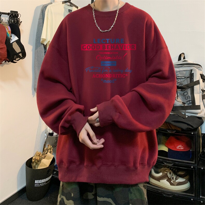 ！圆领卫衣男装港风长袖T恤男外套男WY148-P28,男装卫衣,电商B367