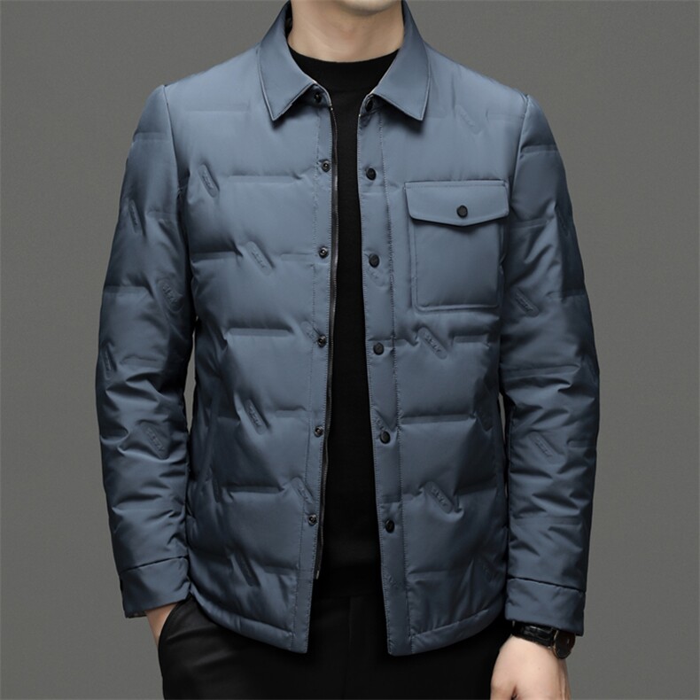 CXYF59997钱塘2020-2冬季新款厚款休闲翻领中年男士羽绒服P175,男装羽绒服,钱塘207-2