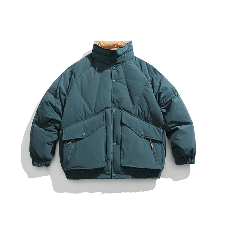 外27-2日系翻分拼接大口袋羽绒服90白鸭绒(新标)YR06-P249,男装羽绒服,新杭派外27-2