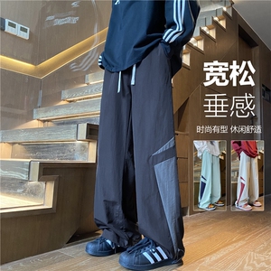 INS秋季新款潮流撞色拼接白搭宽松休闲裤B315-K24262-特p35控68图片