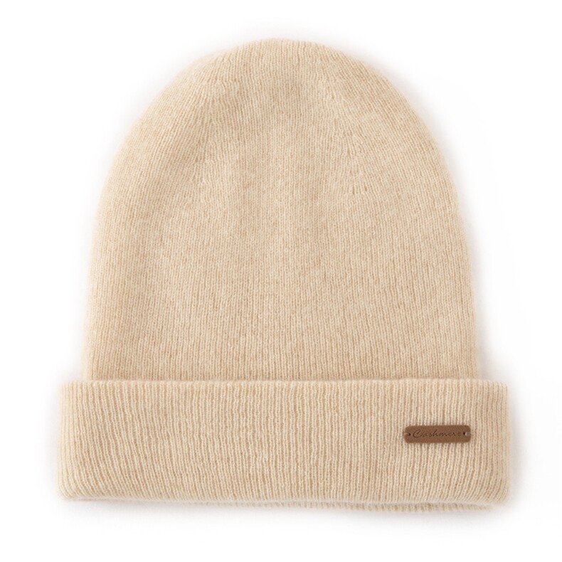 2025年春季新款百搭女士双股较厚保暖双层抽条帽，帽子，顺禾羊绒