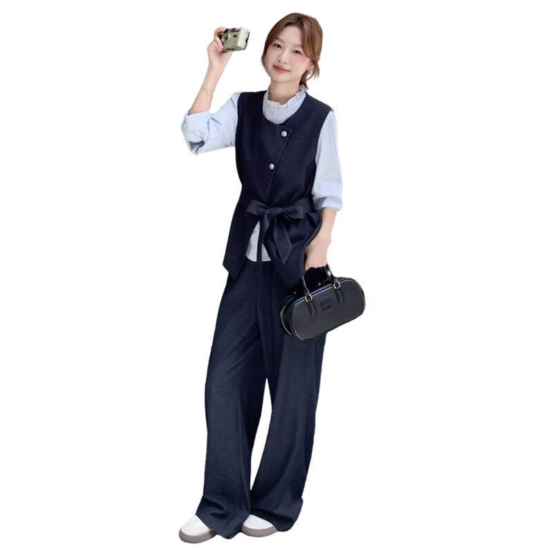 设计感气质显瘦西服套装女2025春秋季新款韩版宽松休闲通勤三件套,女装套装/套裙,2C218