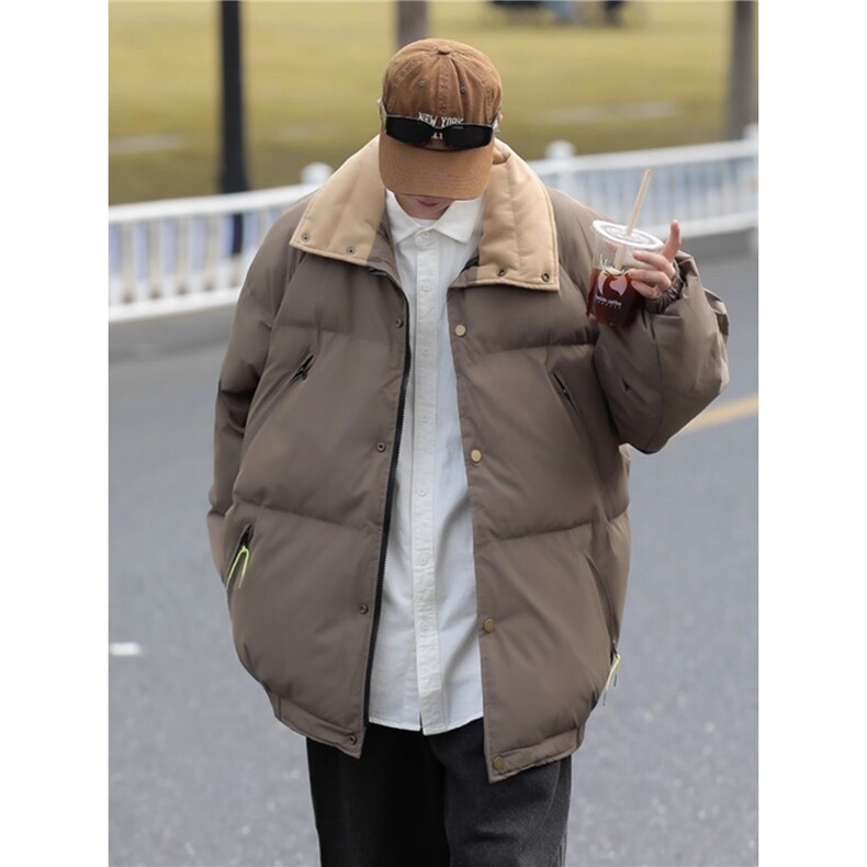 翻领工装加厚冬保暖面包棉服外套男女情侣装高级感棉衣TTM56P76,男装棉衣,星座1013-5