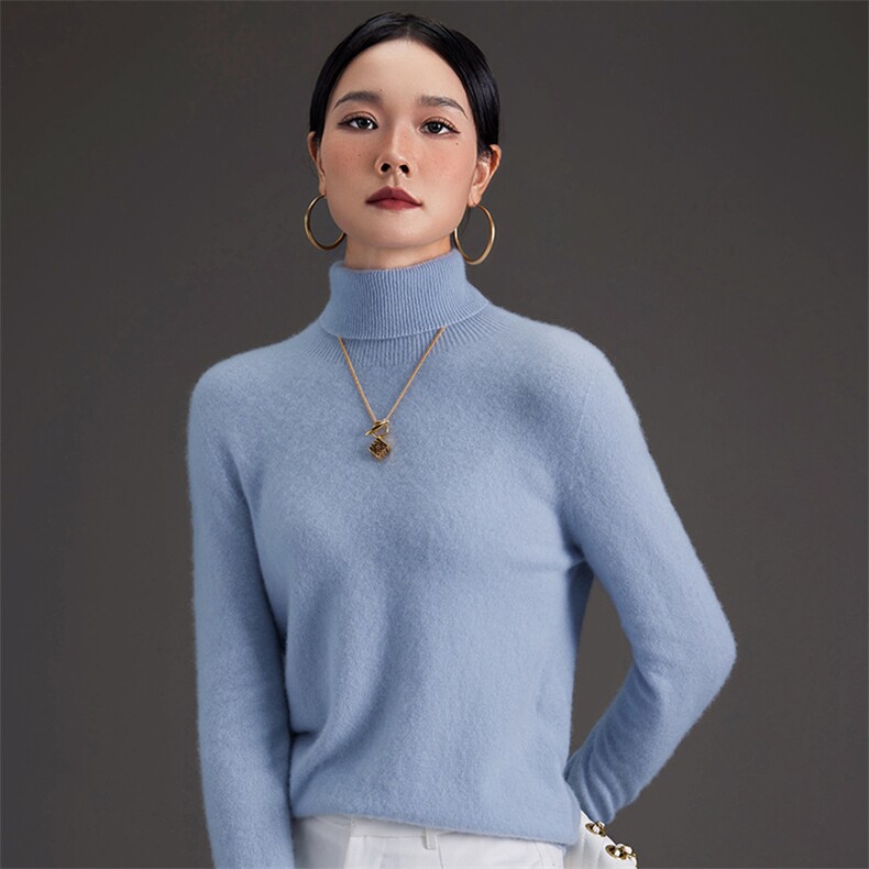 2025年秋季通勤套头单件长袖长袖平面高翻,女装羊绒衫,鑫萬耀羊绒