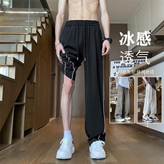 显瘦冰丝西裤垂感条纹凉感裤子Q441-TP35-限价58抖音得物品质，男装休闲裤，电商A247