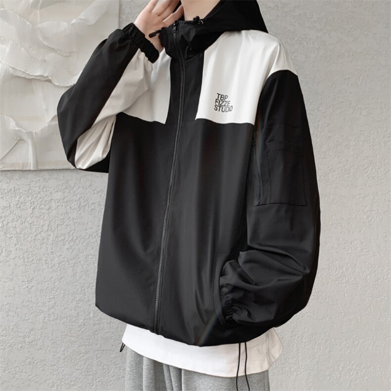 JK8188-P70拼色潮牌男冲锋衣工装连帽登山服休闲夹克,男装夹克,星座703