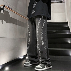 2024早春刺绣重工艺水洗宽松直筒牛仔裤313A-1-NZ026-P65控78，男装牛仔裤，星座808A-1