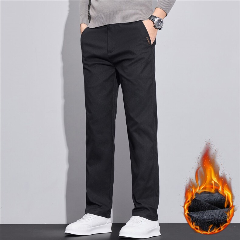 秋冬季加绒保暖休闲裤男士修身直筒厚款商务百搭长裤597加绒外贸，男装棉衣，星座224