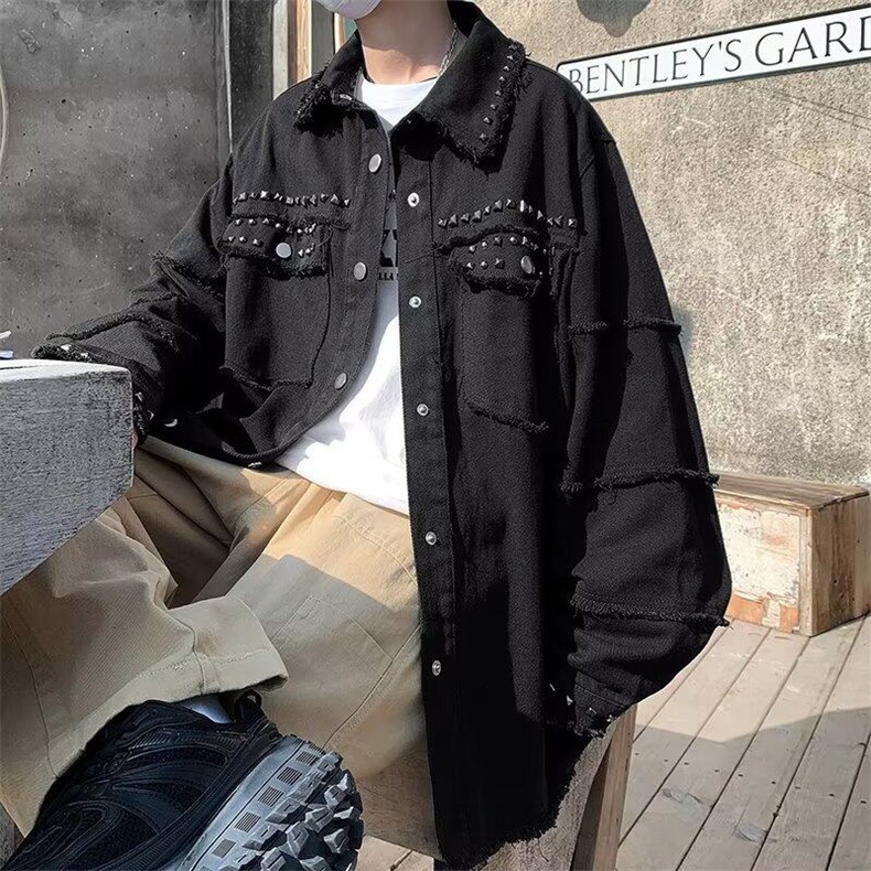 牛仔外套男韩版潮流高街帅个性2025春季新款ins宽松夹克W4710-P60,男装夹克,星座412-3