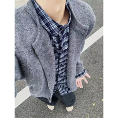 现货~秋冬重磅老钱风假两件针织毛衣开衫MY2573批88，男装针织衫/毛衣，星座1411A-6