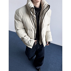 现货MYF03-P110冬季高级立领假两件双拉链保暖棉衣棉服皮外套w，男装棉衣，电商A456（原C415）