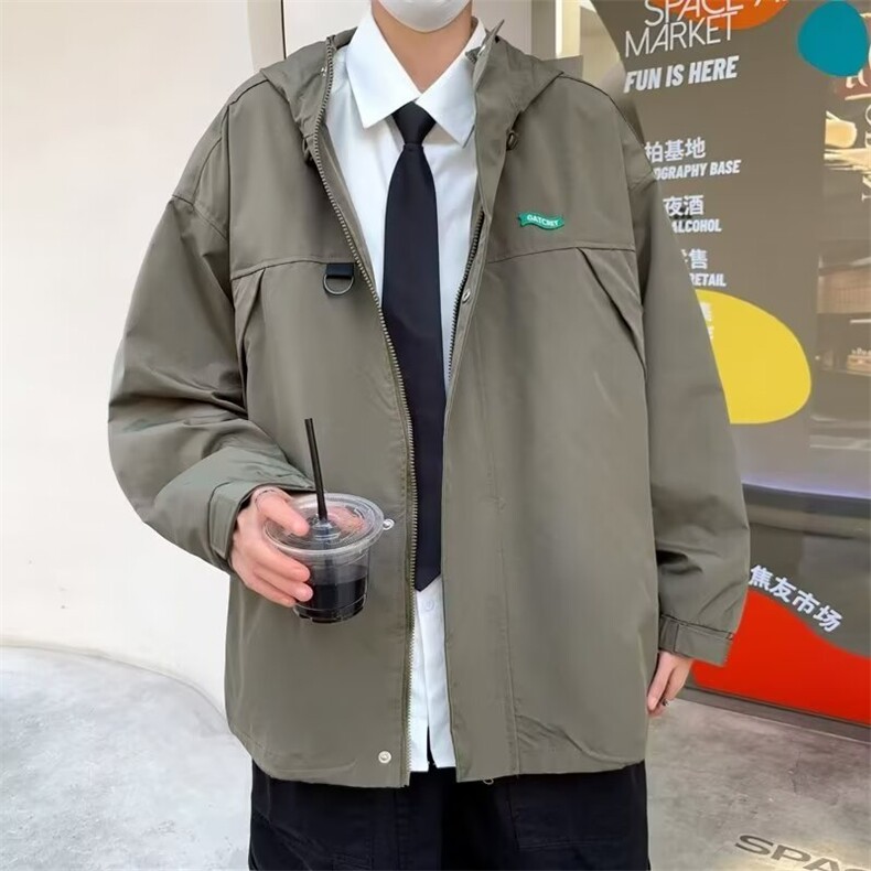 冲锋衣男秋季日系少年感潮牌高级感夹克高街工装外套W5022/P58图片