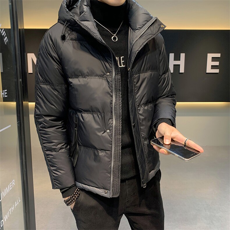 潮牌羽绒服男2024新款男装短款加厚帅气外套冬季轻薄保暖连帽上衣,男装羽绒服,钱塘6003（原4033）