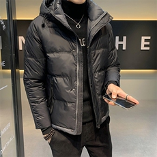 潮牌羽绒服男2024新款男装短款加厚帅气外套冬季轻薄保暖连帽上衣，男装羽绒服，钱塘6003（原4033）