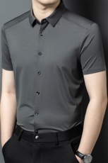 R-GF85273夏季新款男士纯色无痕短袖衬衣百搭衬衫商务男装，男装衬衫，电商B360