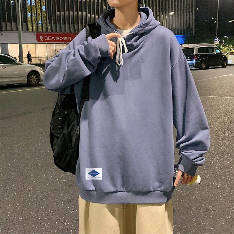 WY2061-P35加绒款-P40纯棉连帽卫衣男大码运动帽衫宽松薄外套男,男装卫衣,电商A040