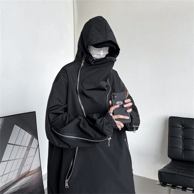 JK8105/P75秋装新款美式潮牌机能防水冲锋衣宽松夹克工装防风外套,男装夹克,电商A141