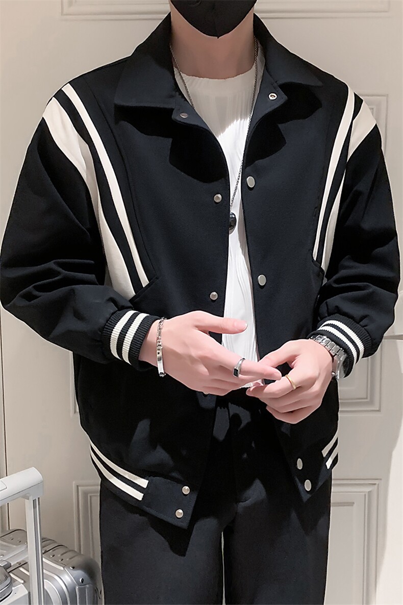 2025新款秋季男士夹克外套拼色潮牌翻领上衣A313-1-2308-P105,男装夹克,电商A313-1