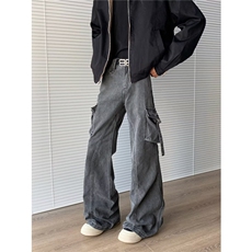 美式高街vibe绑带设计感工装牛仔裤男做旧长裤NZ810-P62，男装牛仔裤，星座308B-2