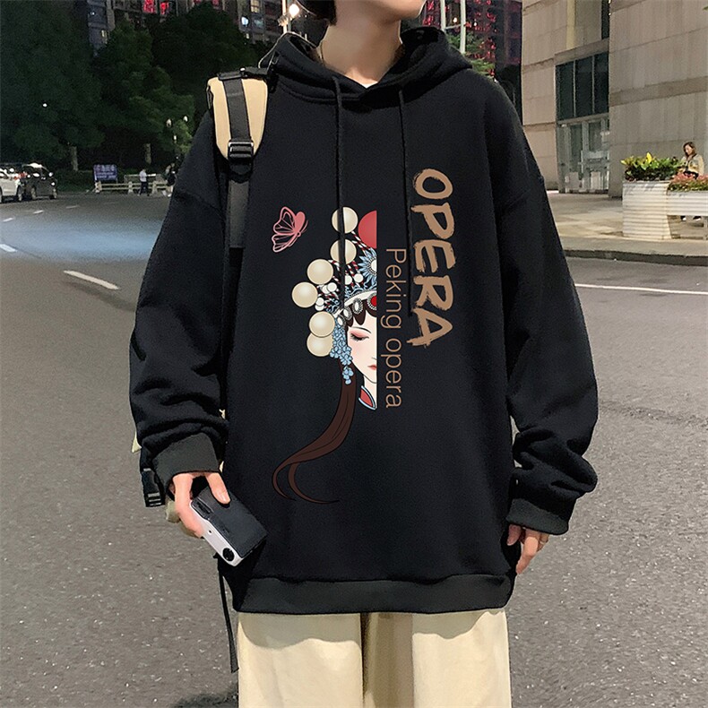 WY2161-P35 加绒款-P40 纯棉连帽卫衣男大码运动帽衫宽松薄外套男图片