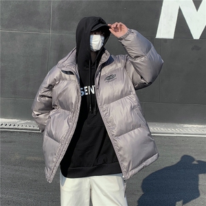 EQ331 覆膜亮面冬季立领面包服棉衣外套男2024新款美式冬装棉服潮图片